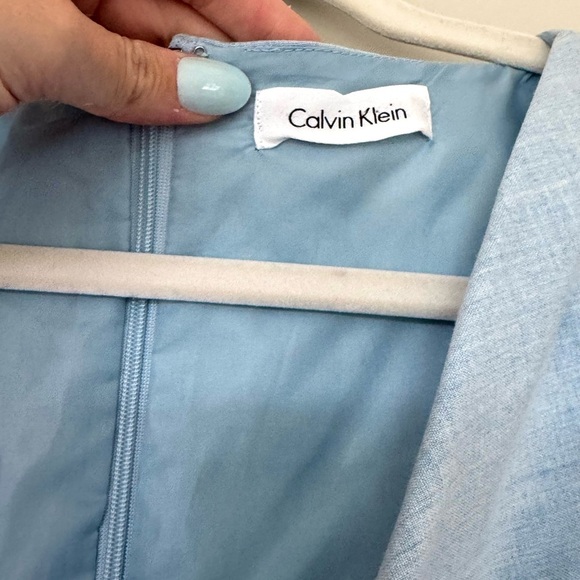 Calvin Klein Light Blue Cowl Neck Sheath Dress - Picture 5 of 7